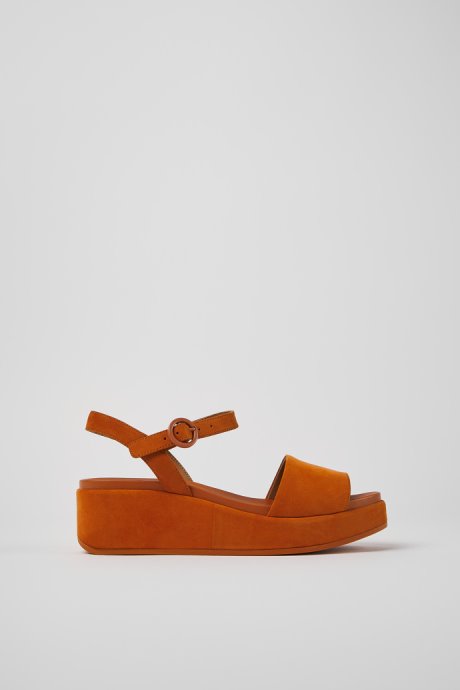 Misia Brown Nubuck Sandals For Women Exclusive Camper
