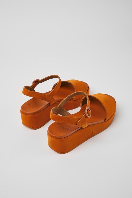Misia Brown Nubuck Sandals For Women Exclusive Camper