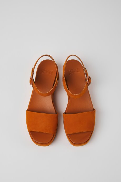 Misia Brown Nubuck Sandals For Women Exclusive Camper