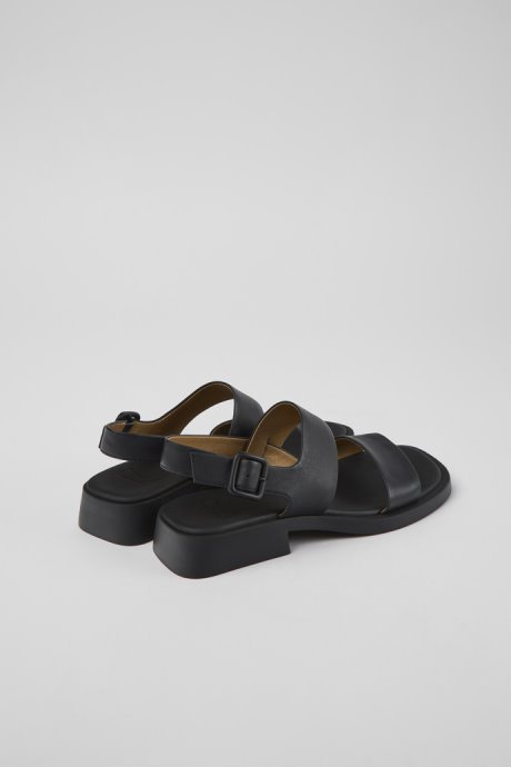 Camper Dana Black Leather Sandals For Women New Arrivals