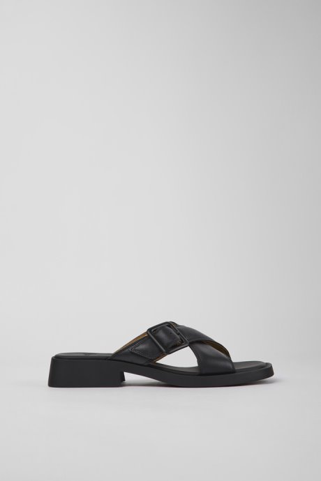 Dana Black Leather Sandals For Women Exclusive Camper