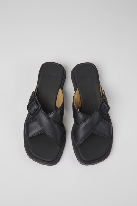 Dana Black Leather Sandals For Women Exclusive Camper