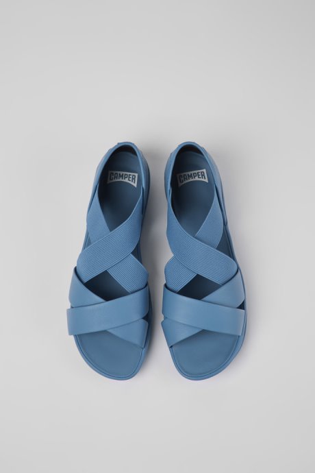 Camper Right Blue Leather Sandals For Women New Arrivals