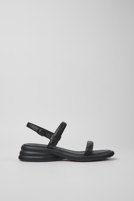 Camper Spiro Black Leather Sandals For Women New Arrivals