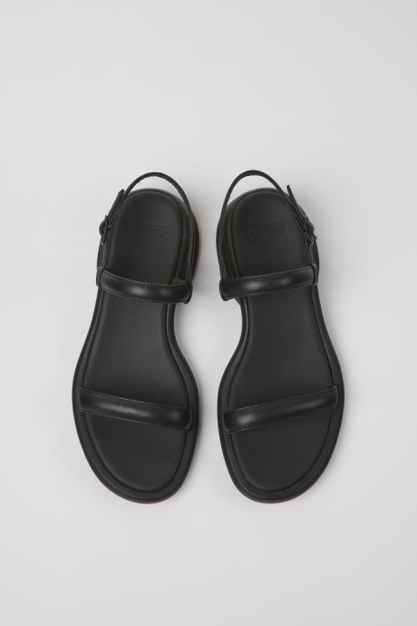 Camper Spiro Black Leather Sandals For Women New Arrivals