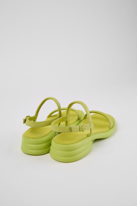 Design Spiro Green Leather Sandals For Women Camper