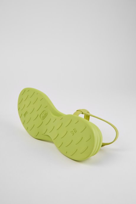 Design Spiro Green Leather Sandals For Women Camper