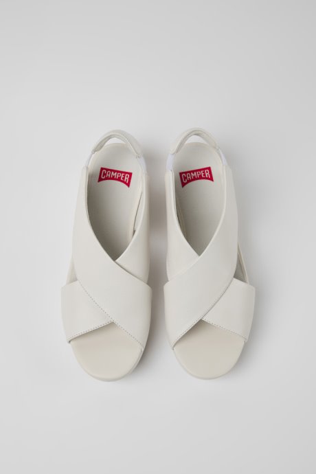 Balloon White Leather Sandals For Women Camper New Arrivals