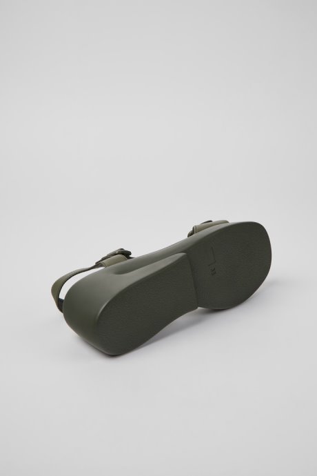 Kaah Green Leather Sandals For Women Camper New Arrivals