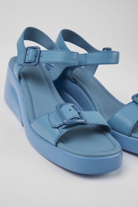 Kaah Blue Leather Sandals For Women Exclusive Camper