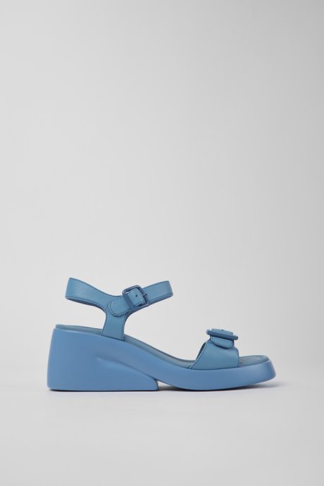 Kaah Blue Leather Sandals For Women Exclusive Camper