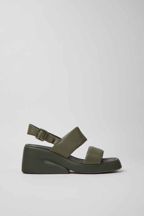Exclusive Camper Kaah Green Leather Sandals For Women