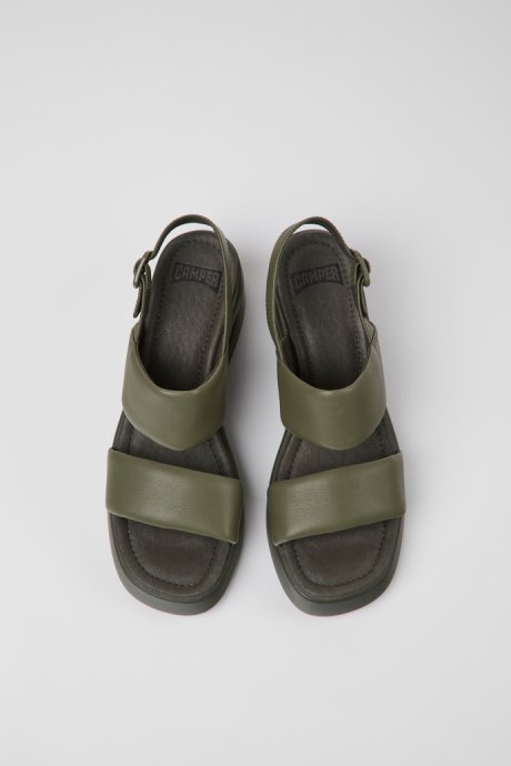 Exclusive Camper Kaah Green Leather Sandals For Women