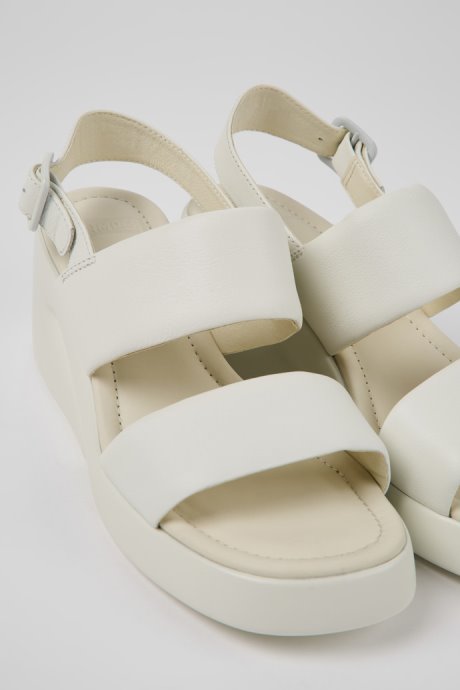 Kaah White Leather Sandals For Women Camper New Arrivals