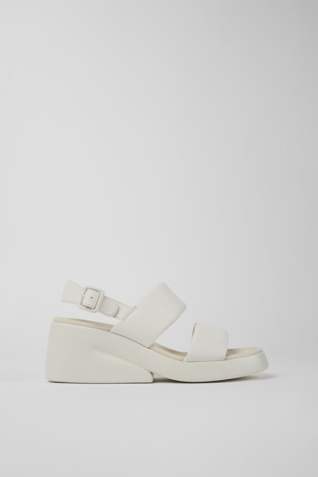 Kaah White Leather Sandals For Women Camper New Arrivals