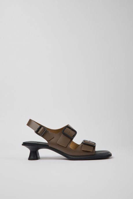 Camper Dina Brown Leather Sandals For Women New Arrivals