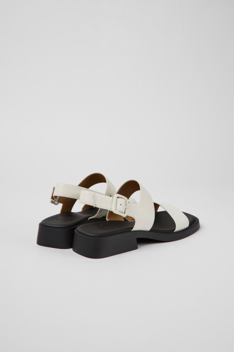 Camper Dana White Leather Sandals For Women New Arrivals
