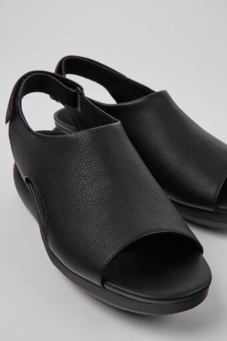 Camper Balloon Black Leather Sandals For Women New Arrivals