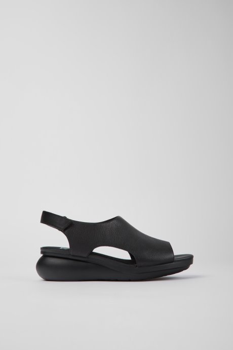 Camper Balloon Black Leather Sandals For Women New Arrivals