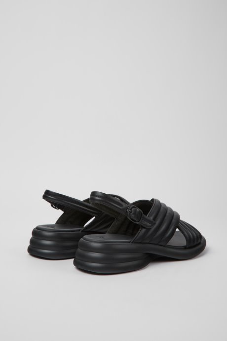 Spiro Black Leather Sandals For Women Exclusive Camper
