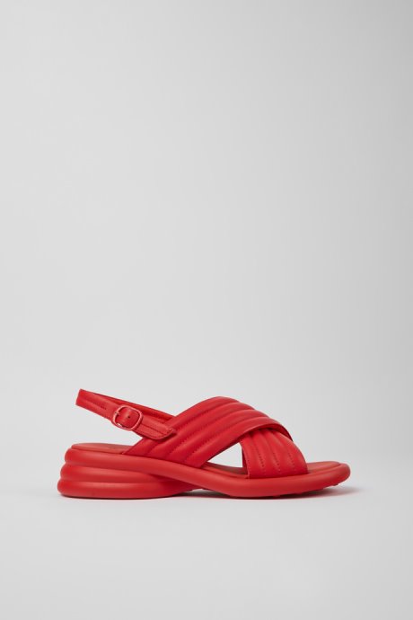 Spiro Red Leather Sandals For Women Camper New Arrivals
