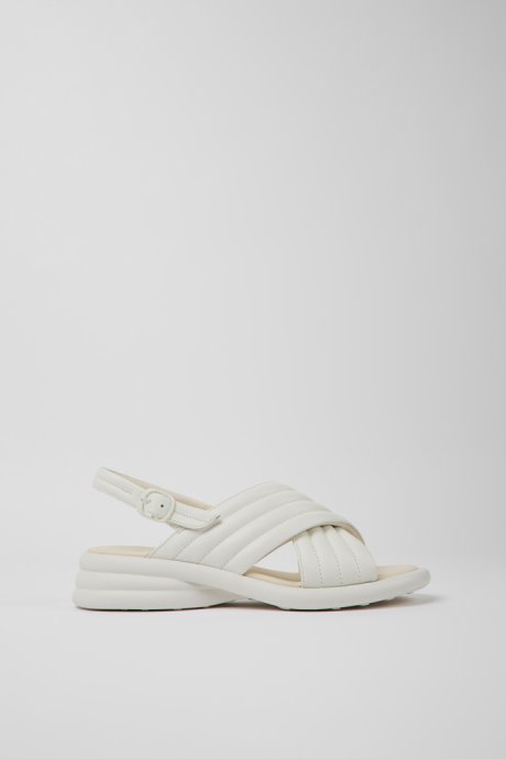 Camper Design Spiro White Leather Sandals For Women