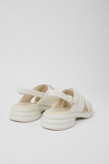 Camper Design Spiro White Leather Sandals For Women