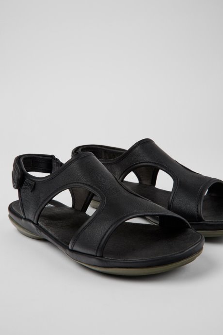 Camper Design Right Black Leather Sandals For Women