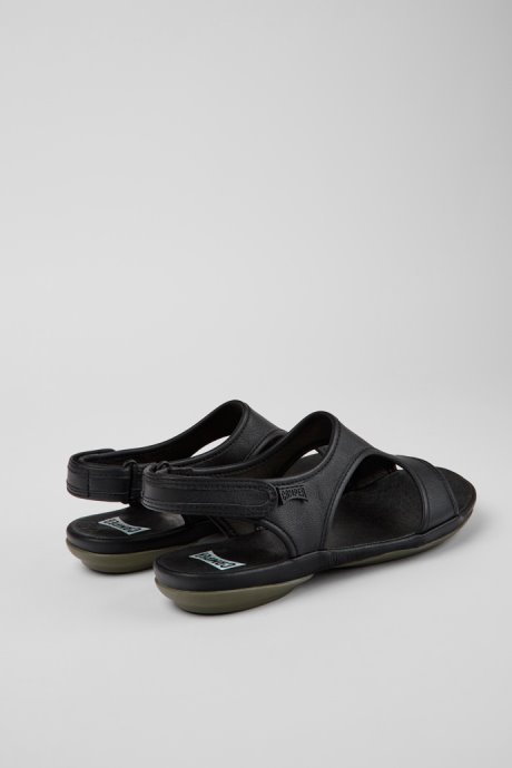 Camper Design Right Black Leather Sandals For Women