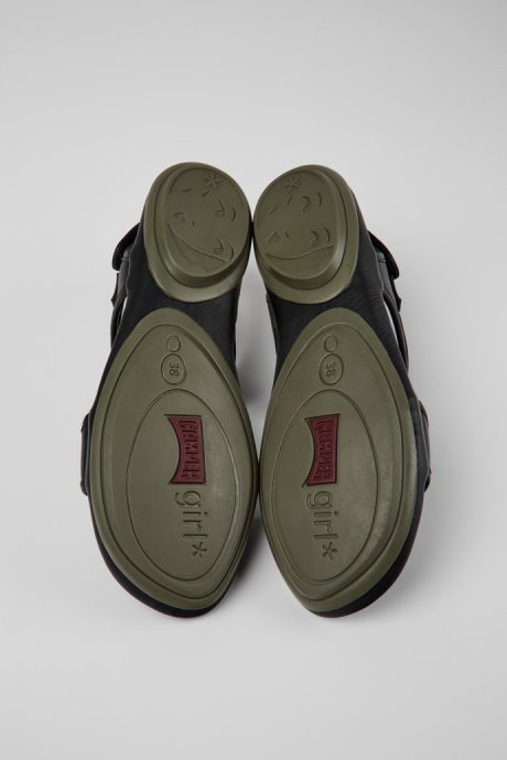 Camper Design Right Black Leather Sandals For Women