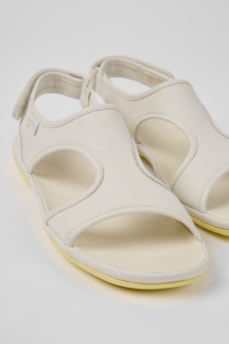 Exclusive Camper Right White Leather Sandals For Women