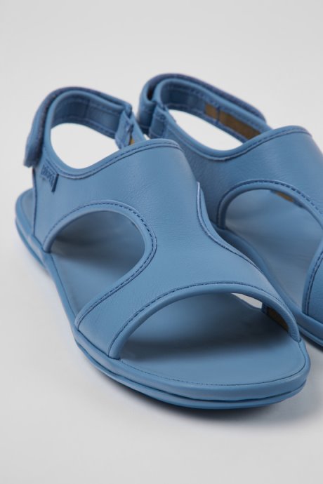 Right Blue Leather Sandals For Women Exclusive Camper