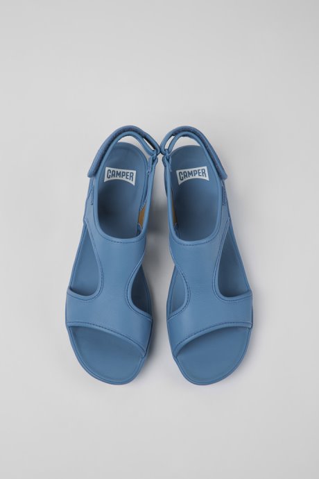 Right Blue Leather Sandals For Women Exclusive Camper