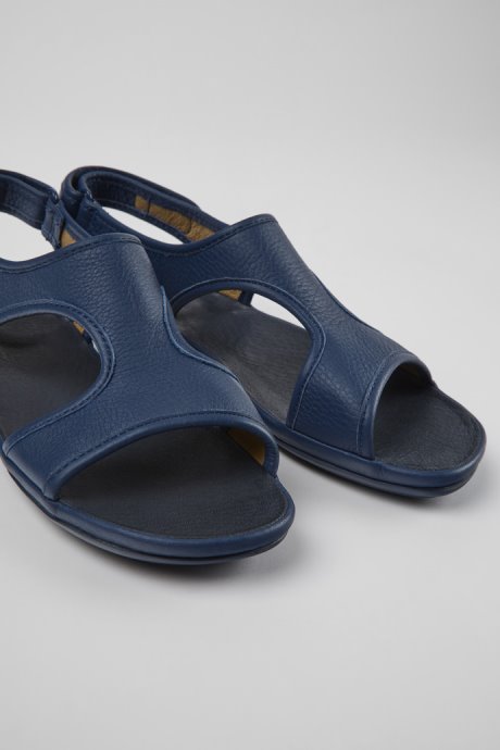 Right Dark Blue Leather Sandals For Women Camper New Arrivals