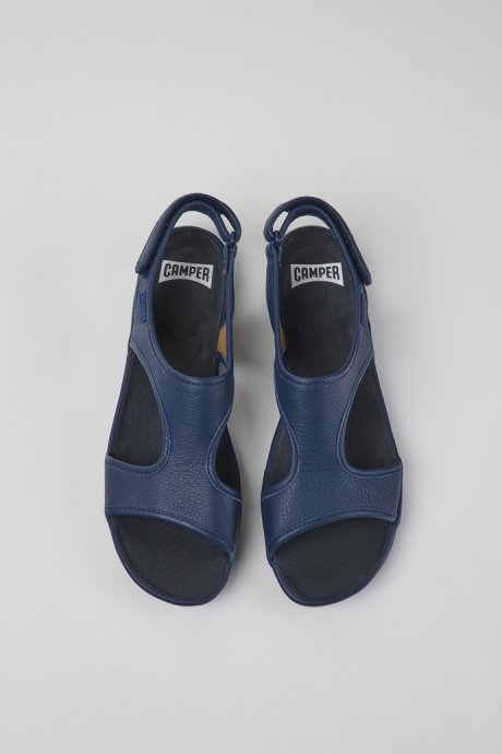 Right Dark Blue Leather Sandals For Women Camper New Arrivals