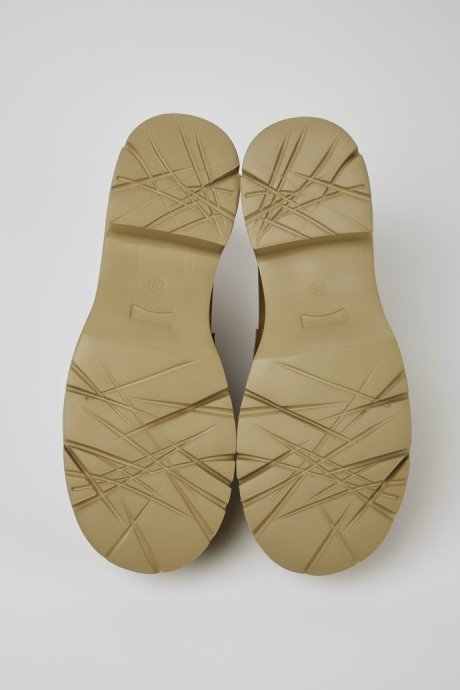 Milah Beige Leather Loafers For Women Exclusive Camper