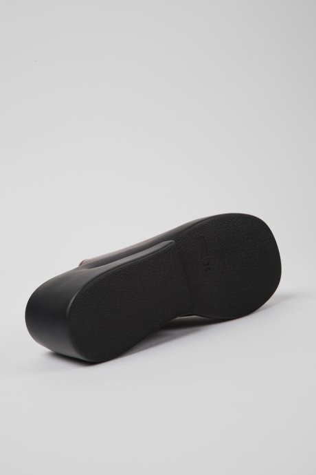 Design Kaah Burgundy Leather Mules For Women Camper