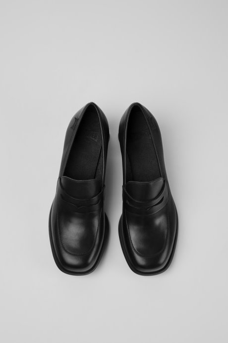 Design Kiara Black Leather Heels Camper