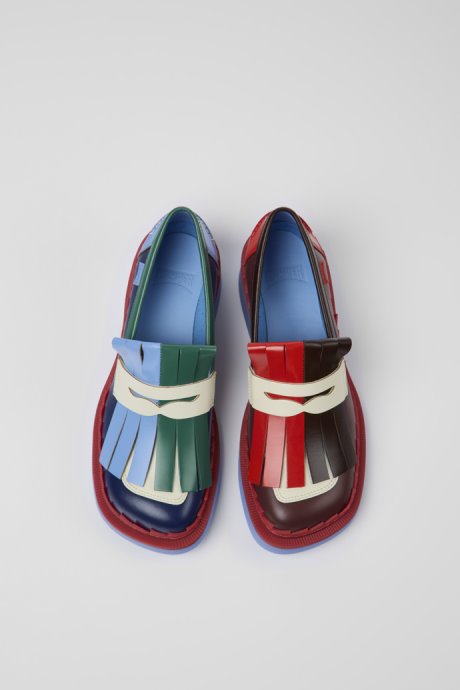Camper Design Twins Multicolored Leather Loafers For Women