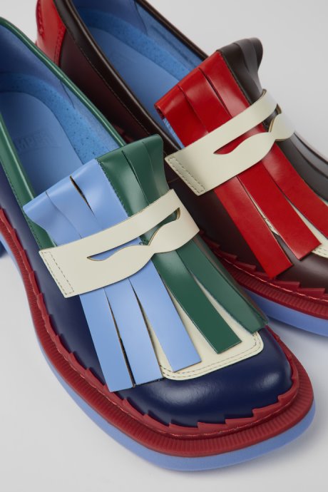 Camper Design Twins Multicolored Leather Loafers For Women