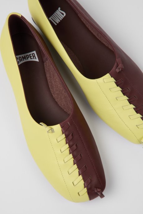 Twins Yellow And Burgundy Ballerina Flats For Women Exclusive Camper