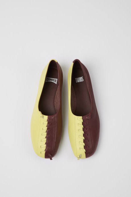 Twins Yellow And Burgundy Ballerina Flats For Women Exclusive Camper