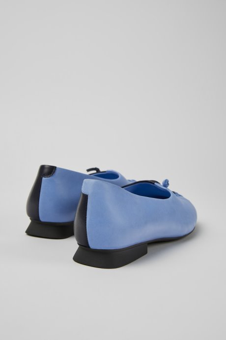 Twins Blue Leather Ballerina Flats For Women Exclusive Camper