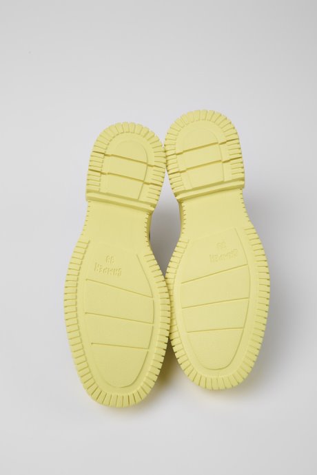 Design Pix Black And Yellow Leather Lace-Up Shoes For Women Camper