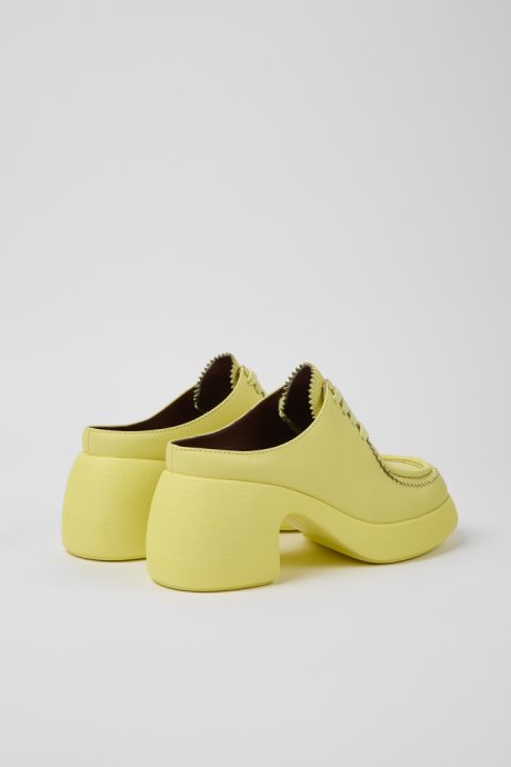 Design Thelma Yellow Leather Mules For Women Camper