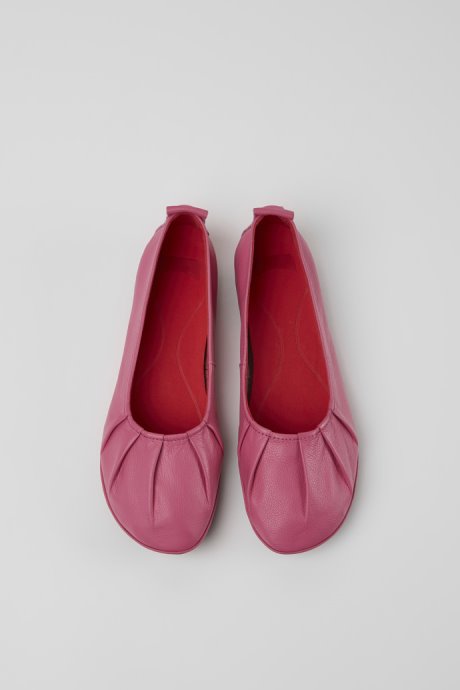 Right Pink Leather Ballerina Flats For Women Camper New Arrivals