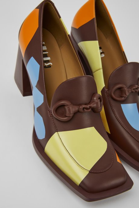 Exclusive Camper Twins Multicolored Leather Heels For Women