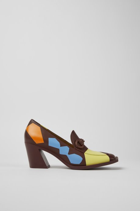 Exclusive Camper Twins Multicolored Leather Heels For Women