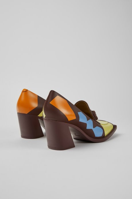 Exclusive Camper Twins Multicolored Leather Heels For Women