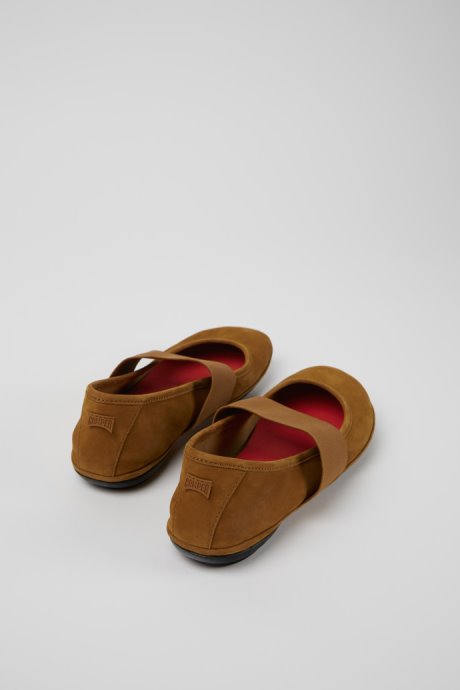 Right Brown Nubuck Ballerina Flats For Women Exclusive Camper